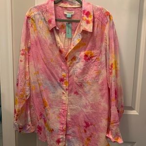 NWT Tie dyed Anthropologie button down
